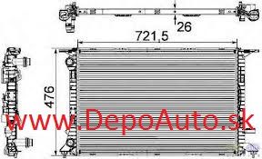 Audi Q3 6/2011- chladič vody /2,0TFSi-2,0TDi/