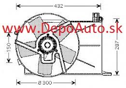 Opel COMBO 12/93-2/02 ventilátor chladiča /1,7D