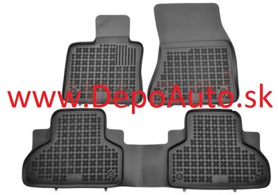 Peugeot Partner 1/03- gumové koberce čierne s vyšším okrajom 3ks / 5 sedadiel