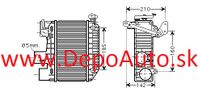 Toyota AVENSIS 10/00-5/03 chladič vzduchu 2,0 D 4 D
